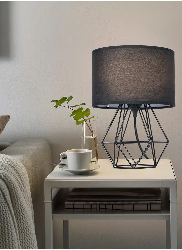 Bolivia's - Geometric Table Lamp, with Fabric Shade and Hollowed Out Base, Desk Lamp - 3 Color Temperature Adjustment - Image 1