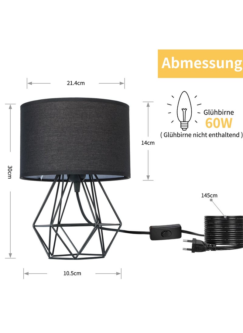 Bolivia's - Geometric Table Lamp, with Fabric Shade and Hollowed Out Base, Desk Lamp - 3 Color Temperature Adjustment - Image 1