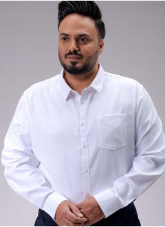 HARDSODA Men Plus Fit Solid White Shirt  - Image 1
