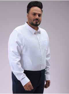 HARDSODA Men Plus Fit Solid White Shirt  - Image 3