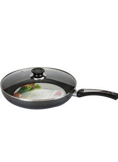 KAWASHI Aluminium Non-stick Opera Cooking Frypan With Glass Lid Black 30CM  - Image 2