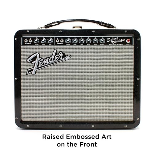 AQUARIUS Fender Amp Large Fun Box - Sturdy Tin Storage Box with Plastic Handle & Embossed Front Cover - Officially Licensed Fender Merchandise & Collectible Gift - Image 3