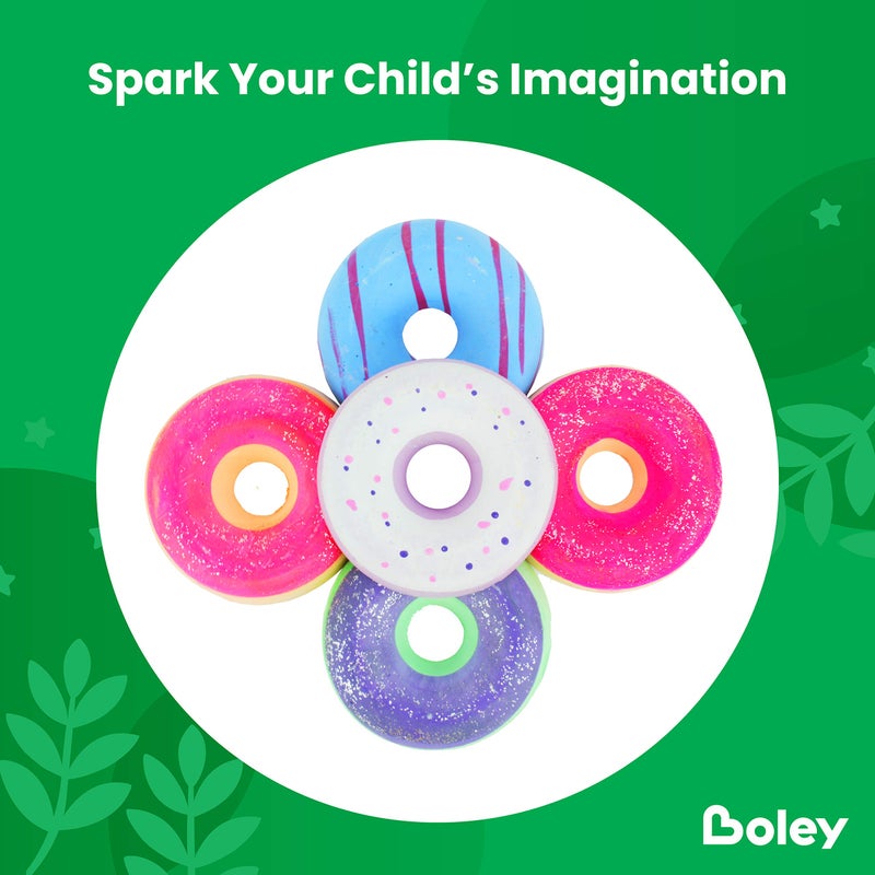 Boley Jumbo Sidewalk Chalk Set for Kids - 6 Pack Washable, Multi-Color Donut Chalks for Outdoor Play, Driveways, Pavements - Large Chalk Toys for Creative Arts, Street Art, Education - Image 3