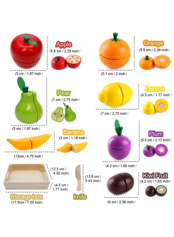 Airlab Wooden Play Food For Kids Kitchen Cutting Fruits Toys For Toddlers Pretend Vegetables Gift For Boys Girls Educational Toys - Image 2
