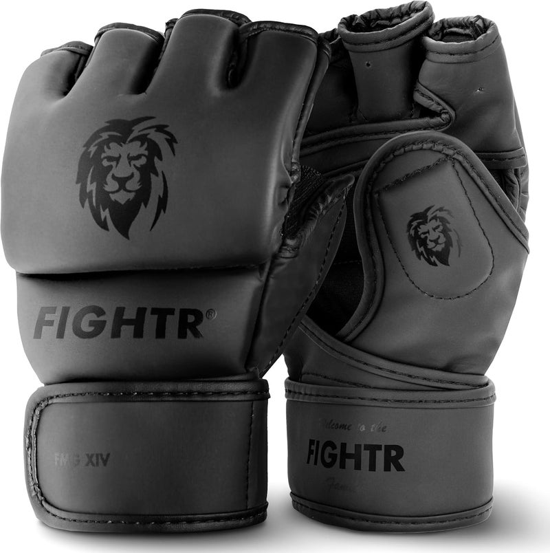 FIGHTR قفازات MMA الاحترافية للتدريب على المصارعة، والملاكمة، وفنون القتال، وملاكمة التايلاندية، وتدريب كيس اللكم للرجال والنساء | تشمل حقيبة حمل - Image 1