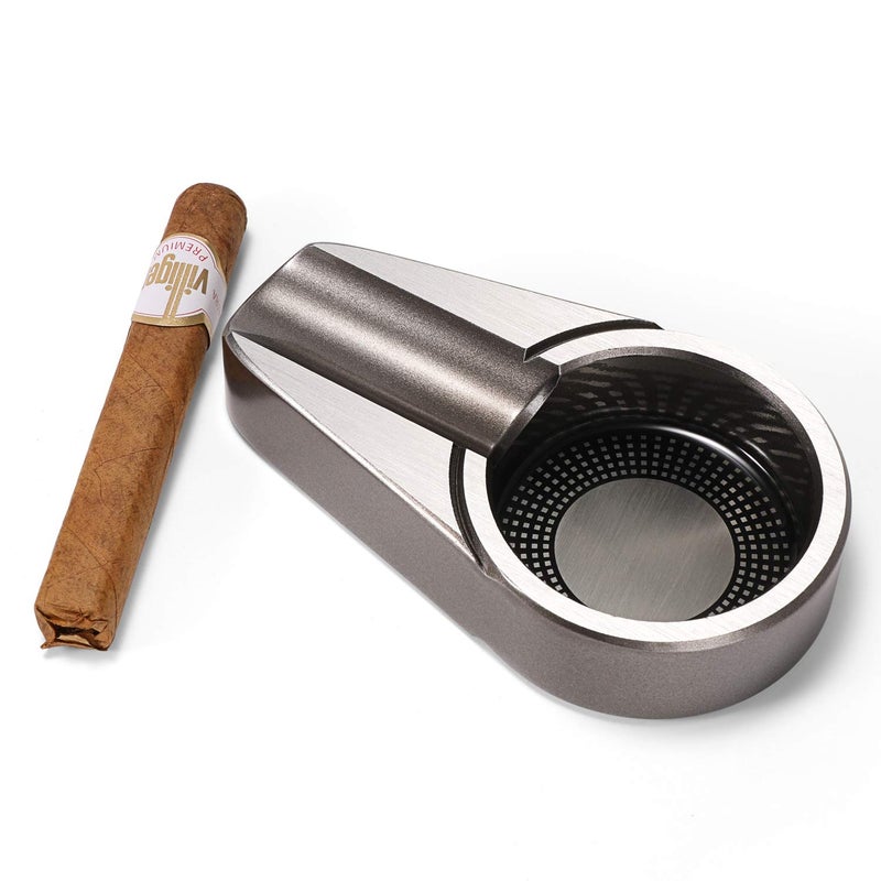 CiTree Cigar Travel Ashtray, Metal (Silver) - Image 3