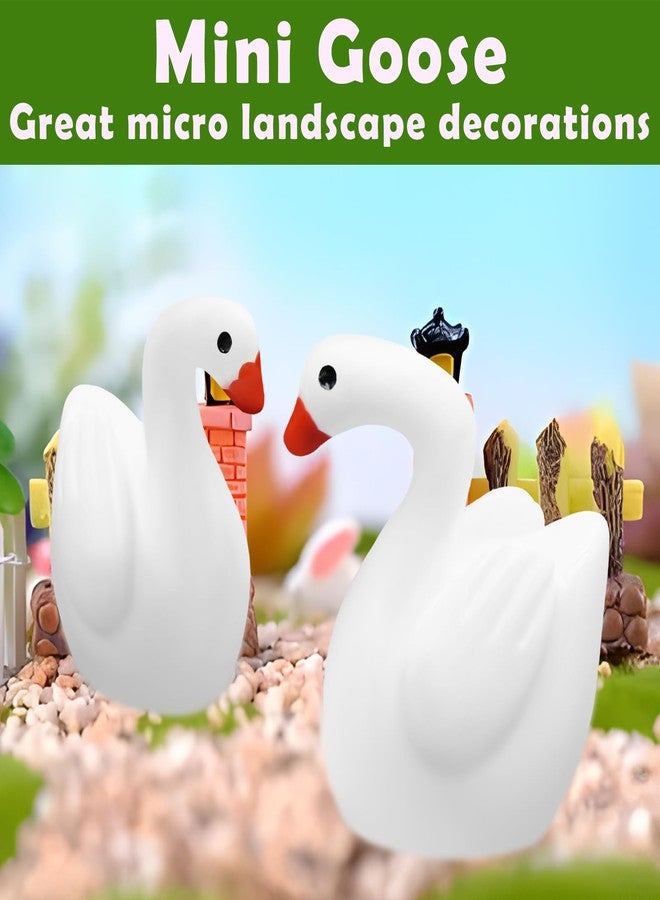 Oubest 80Pcs Mini Gooses Resin Tiny Gooses Miniature Decoration Figurines Ducks Dollhouse Garden Decor Plastic Mini Animals Micro Landscape Ornament Cake DIY Craft - Image 3