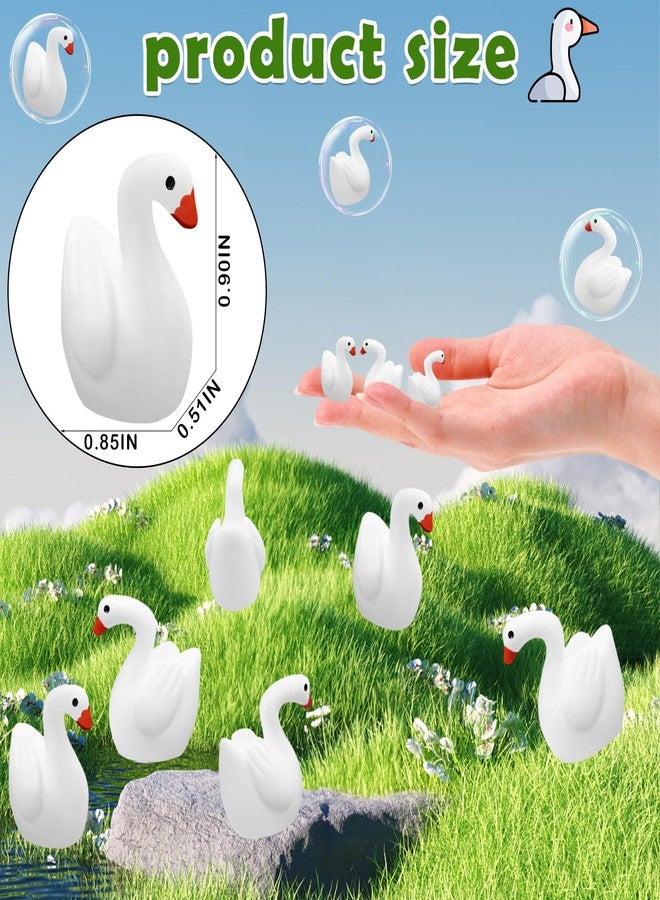 Oubest 80Pcs Mini Gooses Resin Tiny Gooses Miniature Decoration Figurines Ducks Dollhouse Garden Decor Plastic Mini Animals Micro Landscape Ornament Cake DIY Craft - Image 2
