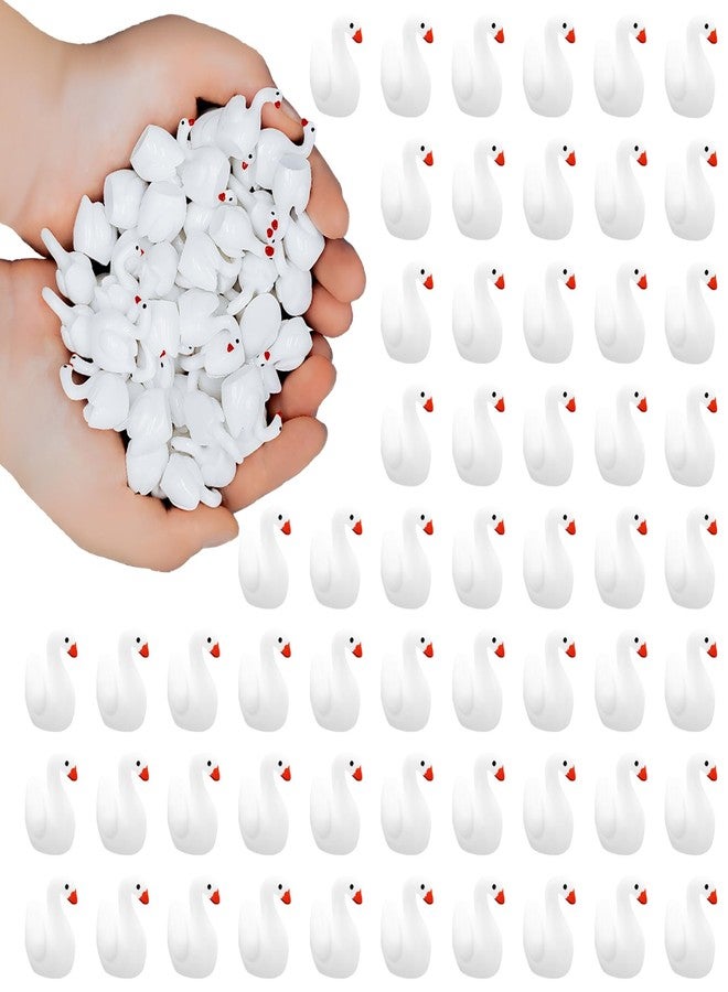 Oubest 80Pcs Mini Gooses Resin Tiny Gooses Miniature Decoration Figurines Ducks Dollhouse Garden Decor Plastic Mini Animals Micro Landscape Ornament Cake DIY Craft - Image 1
