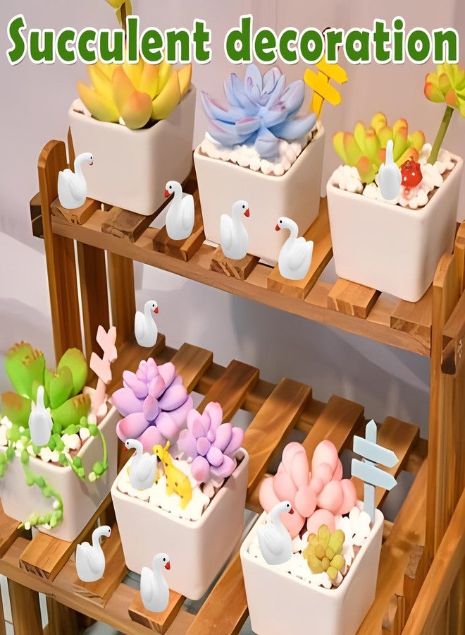 Oubest 80Pcs Mini Gooses Resin Tiny Gooses Miniature Decoration Figurines Ducks Dollhouse Garden Decor Plastic Mini Animals Micro Landscape Ornament Cake DIY Craft - Image 5