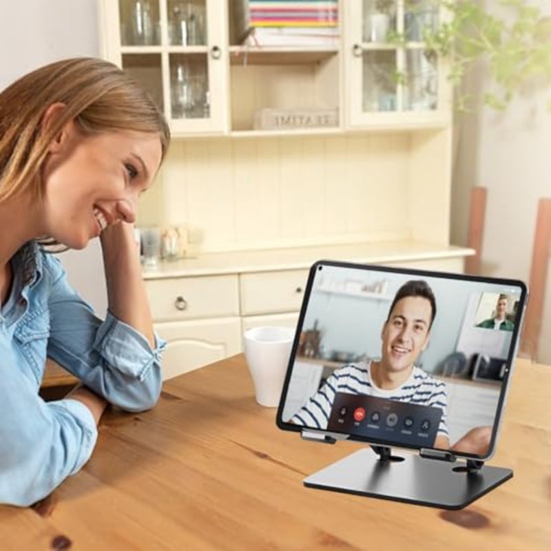 Aluminum Laptop Cooling Stand with Fan for 10-17 Inch Laptops, Silver Ergonomic Foldable Adjustable Height Pad - Image 5