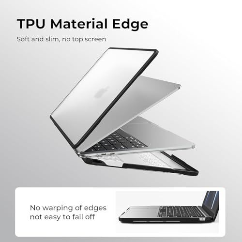 BlueSwan Hard Shell Case Compatible for Macbook Air 15 inch M5 2026 2025 2024 2023 M4 M3 M2, A3448 A3241 A3114 A2941,Laptop Cover Anti-Rupture Shockproof TPU Frame,Matte Anti-Fingerprint-Frosted Clear - Image 5