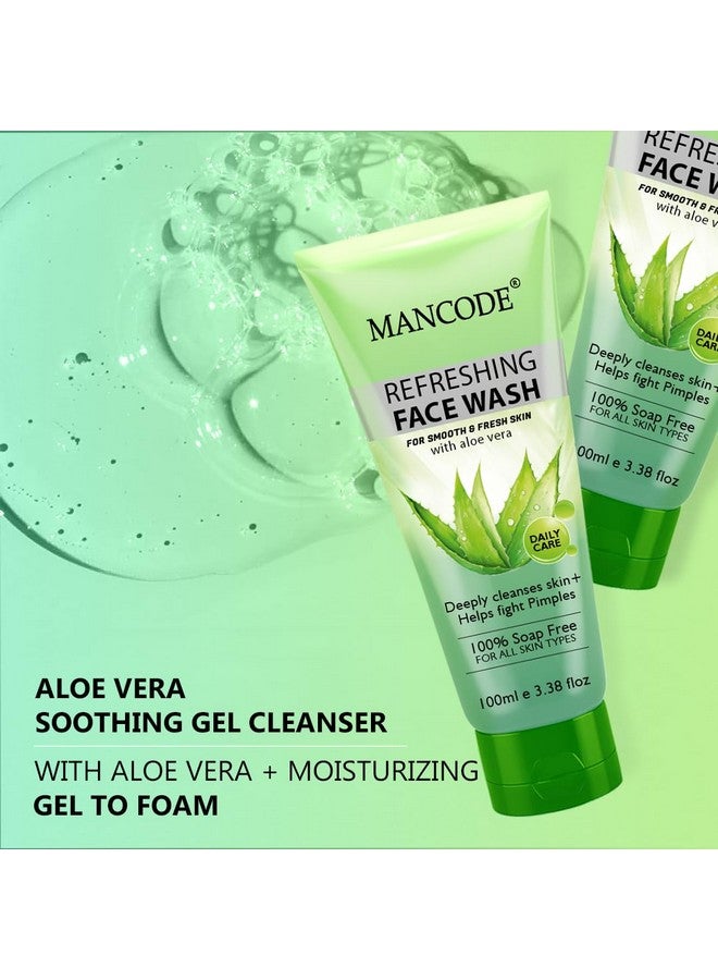 MAN CODE Mancode Refreshing Face Wash 100ml with Aloe Vera | Deep Cleansing & Pimple Fighting | Removes Dirt & Oil for Smooth, Fresh Skin | 100% Soap-Free Face Wash for Men & Women - Image 4