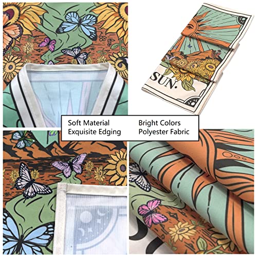 Aipon Tarot Tapestry Cute Tarot Card Tapestries 3 Pack Sun Moon Star Green Floral Flower Small Aesthetic Tapestry Wall Hanging for Bedroom Living Room Dorm (15'' × 20'') - Image 5