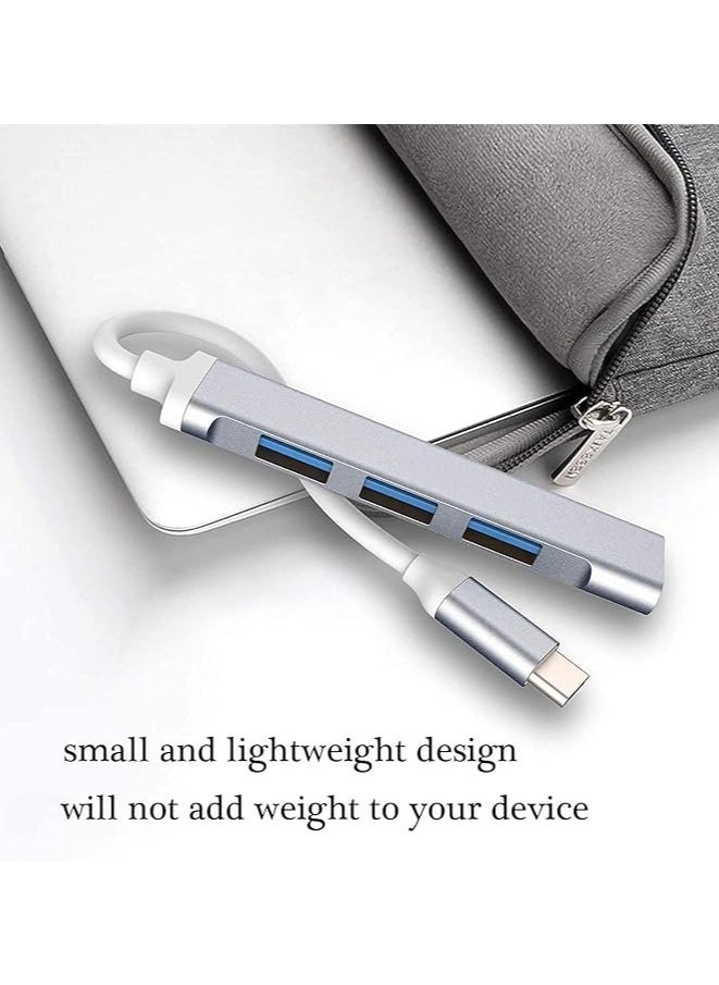 ماركة غير محددة - موزع USB نوع سي من AvvA بتصميم محمول 4 في 1 مصنوع من الالومنيوم مزود بمنفذ 3.0 للاب توب والاجهزة الاخرى usb2.0 رمادي - Image 1