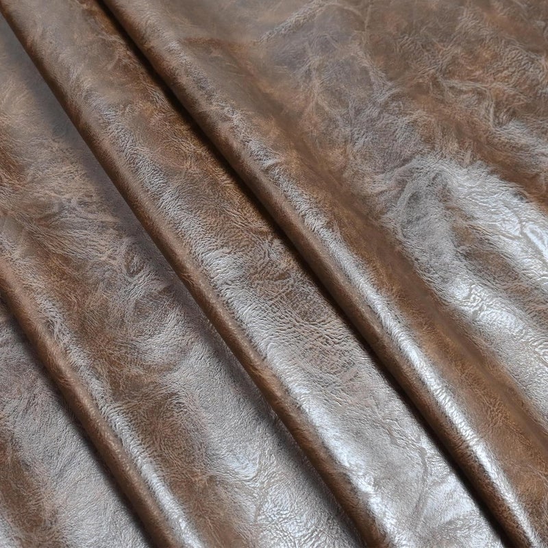 Yoquare 250cm x 140cm ï¼ˆ98 x 54 Inchï¼‰ Soft Leather Fabric - Faux Leather Fabric -1mm Thick for Upholstery - DIY Crafts - Dark Brown Crazy Horse Distress - Image 3