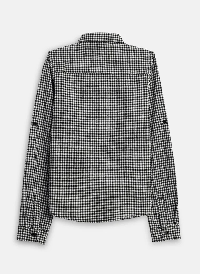بونكيدز BONKIDS Boys Gingham Checks Opaque Checked Casual Shirt