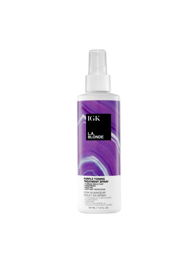 IGK LA BLONDE Purple Toning Treatment Spray Brighten Neutralize Brass Heat Protectant Vegan Cruelty Free 7 Oz - Image 2