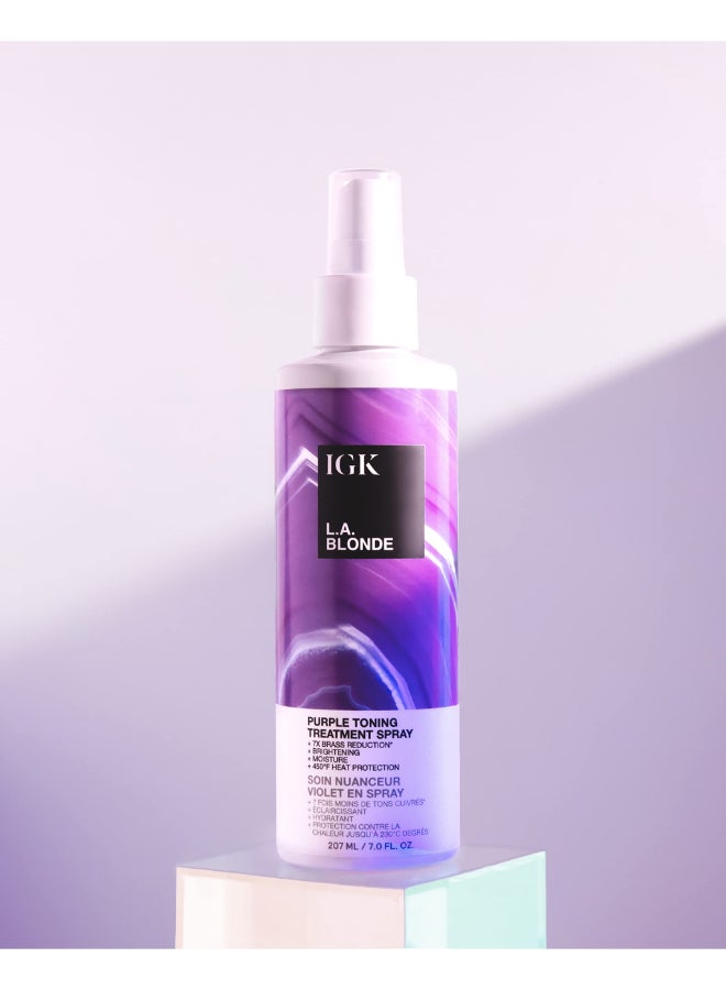 IGK LA BLONDE Purple Toning Treatment Spray Brighten Neutralize Brass Heat Protectant Vegan Cruelty Free 7 Oz - Image 4