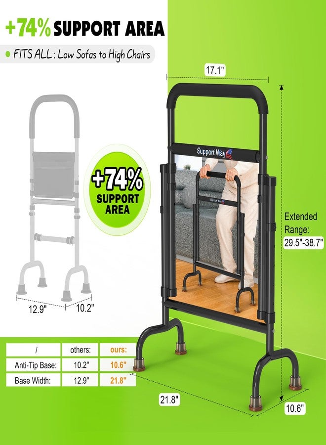 Support Way Stand Assist for Chair & Couch - Reinforced Dual-Tube Design, Height Adjustable Mobility Aid for Seniors, Lightweight Aluminum Frame with 600lb Capacity - Image 2