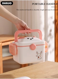 DUNISO 2 Layers Large Medicine Storage Box, Family small safety emergency medical storage box kit travel,Layered Daily Medicine Cabinet,First Aid Storage Box Container Bin with Compartments and Portable Handle for Family  - Image 4