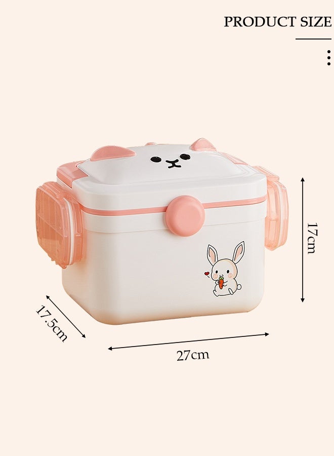 DUNISO 2 Layers Large Medicine Storage Box, Family small safety emergency medical storage box kit travel,Layered Daily Medicine Cabinet,First Aid Storage Box Container Bin with Compartments and Portable Handle for Family - Image 2