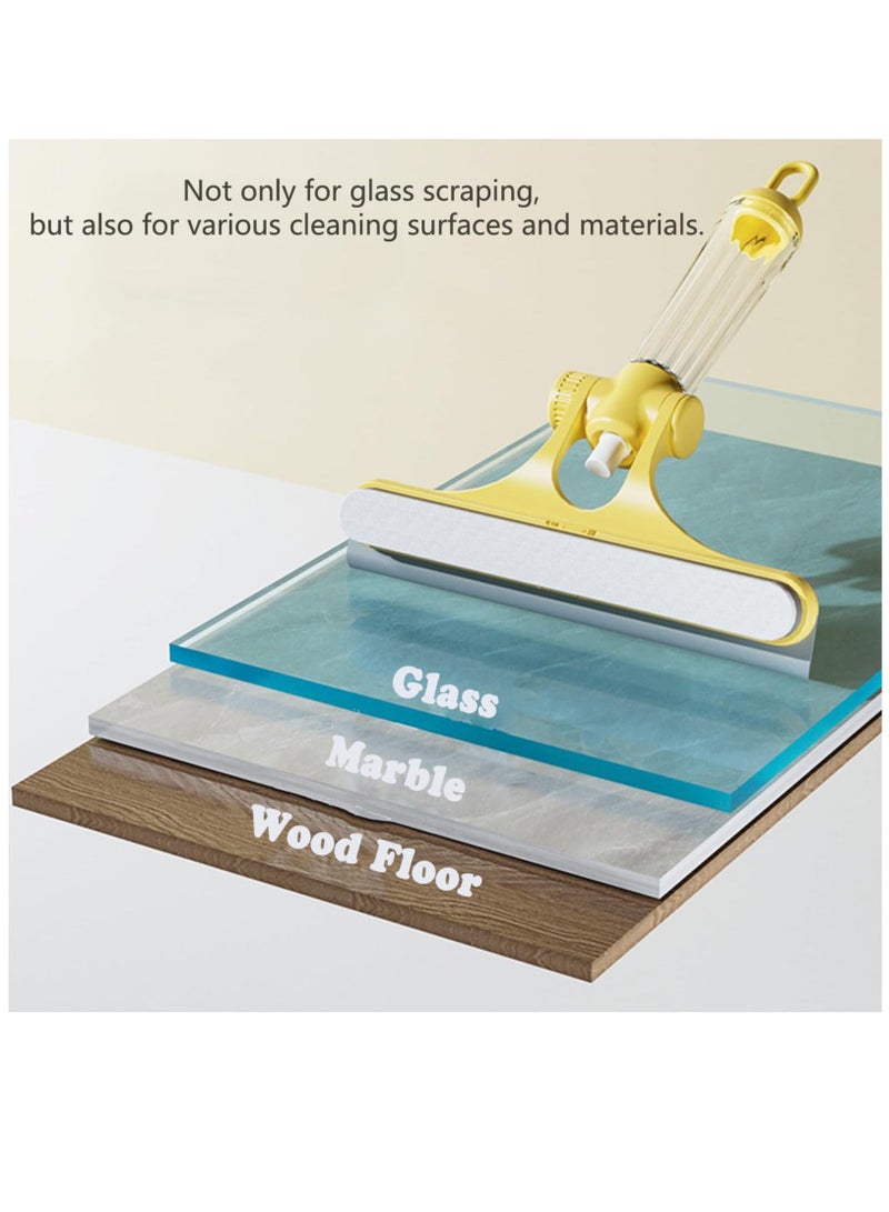 Beauenty Multi-Functional Shower Squeegee, Household Cleaning Tools, Mirror Wiper, Glass Window Cleaner Squeegee, Apply to Tiles, Shower Doors, Bathroom, Mirrors, and Car Windows, Glass Doors, Yellow - Image 4