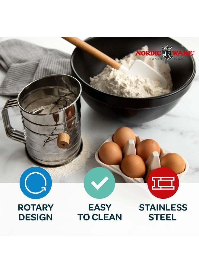 NORDIC WARE Nordic Ware Flour Sifter, 3-Cup, Stainless Steel  - Image 3