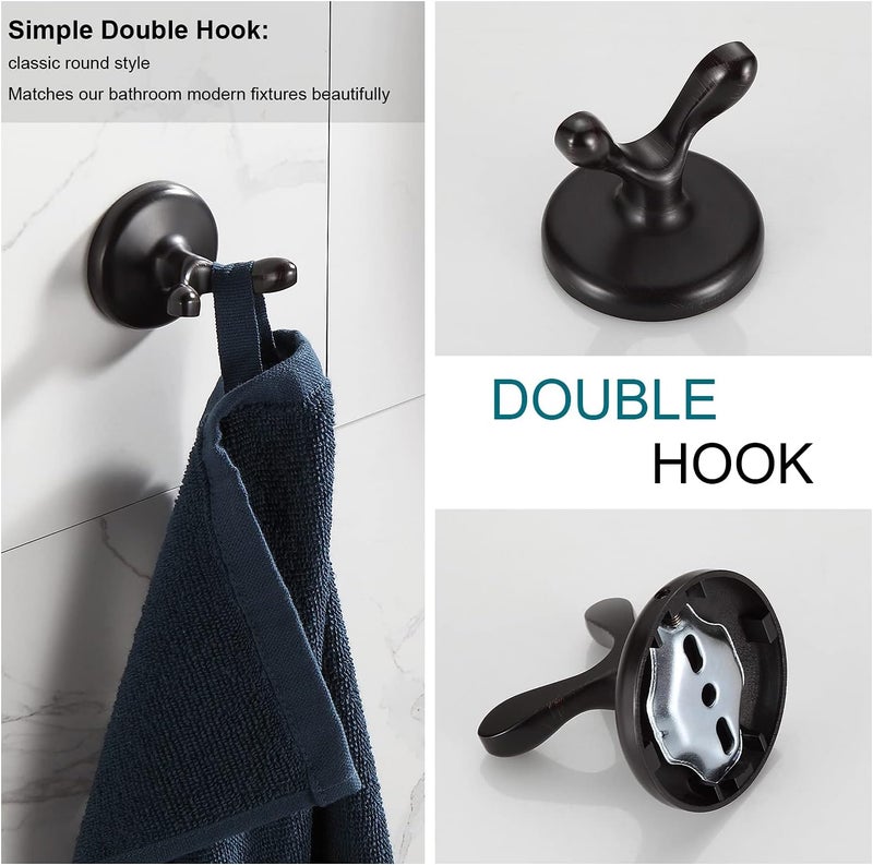 BGL Bathroom Hardware Set Oil-Rubbed Bronze Bath Towel Bars Adjustable Expandable Bathroom Accessory Set Towel Racks 8-Pieces Wall Mount - Image 5