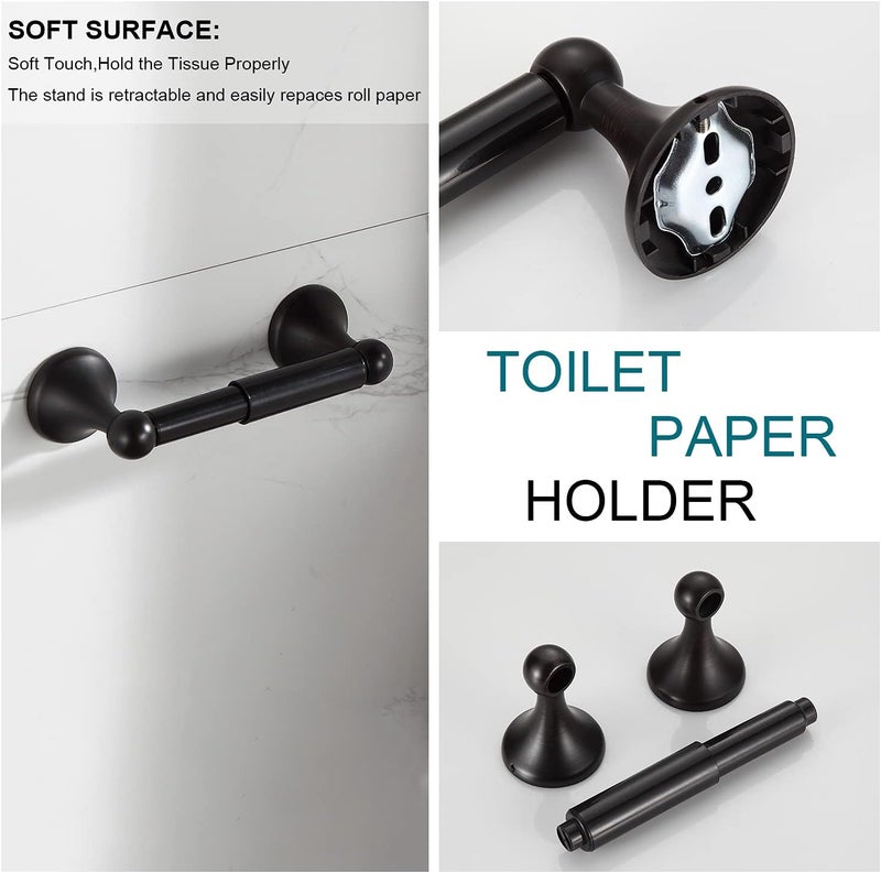 BGL Bathroom Hardware Set Oil-Rubbed Bronze Bath Towel Bars Adjustable Expandable Bathroom Accessory Set Towel Racks 8-Pieces Wall Mount - Image 4