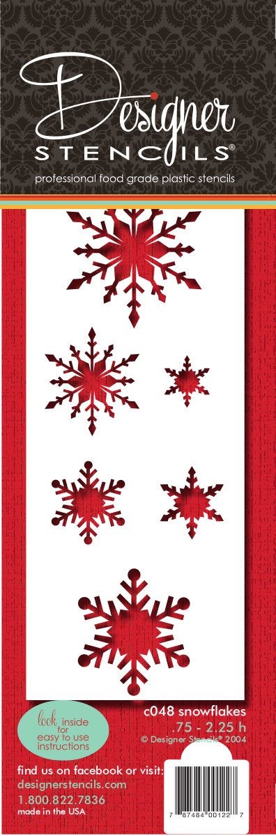 Designer Stencils C048 Snowflake Cake Stencil, Beige/Semi-Transparent - Image 3