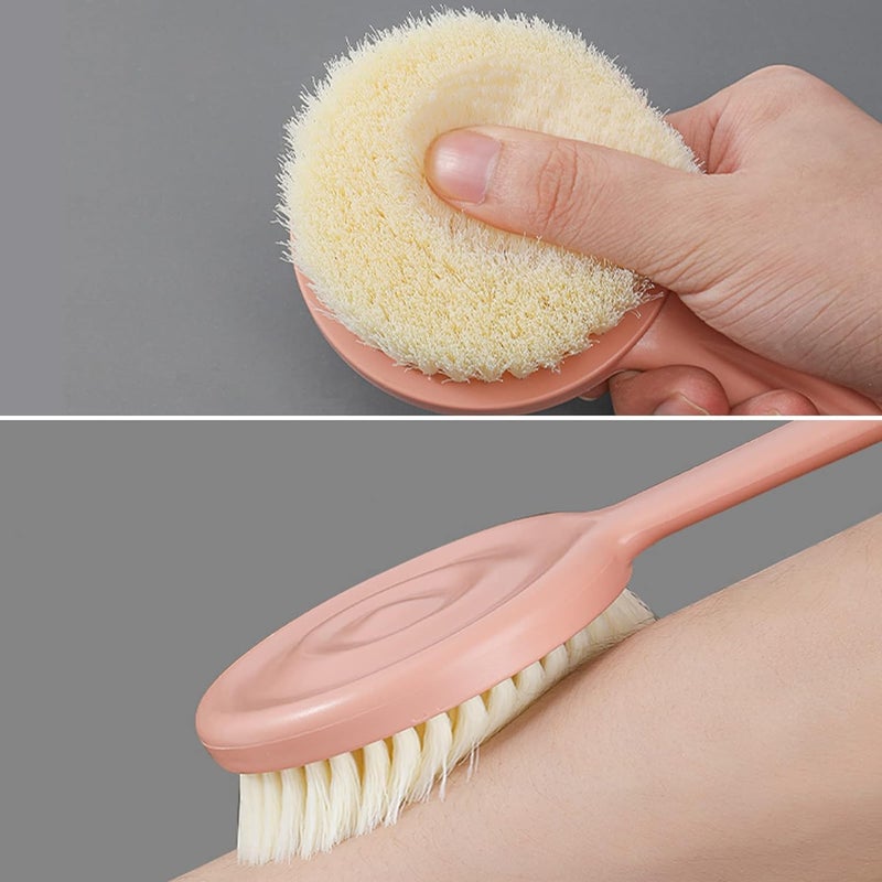 HENIRAG 1 Pcs Bath Brush Back Scrubber with Soft Bristles Long Handle Bathing, Spa Body Massage Pink - Image 4