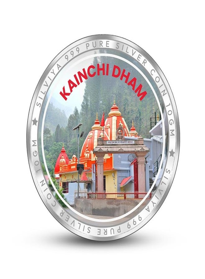 Silviya BIS Hallmarked Neem Karoli Baba 999 Pure Silver Coin (10 Gram) Round Shape: Kainchi Dham Ashram - Hindu Guru - Spiritual Master - Devotional - Religious - Gift - Image 3