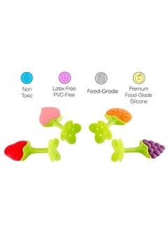 Bebiland 4PCS Baby Teething Toys Safe Smoothened Edges, Food Grade Soft Silicone Fruit Teethers for Babies, 100% Bpa-Free Teether Set for Boys and Girls  - Image 2
