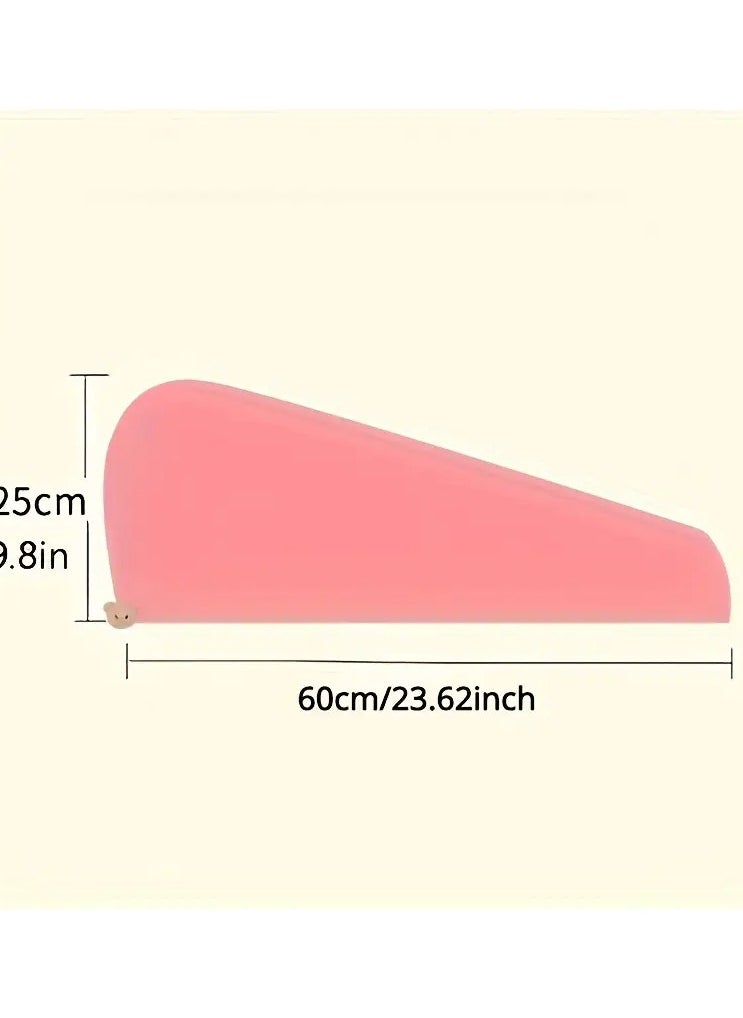 Ucanbe 1pc Solid Color Hair Towel, Minimalist Microfiber Women's Strong Absorbent Quick-drying Hair Drying Cap for Home  - Image 3