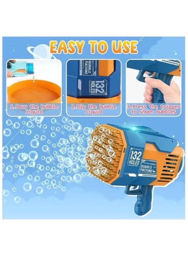 JAJEEK Ultimate 132-Hole Bubble Gun Machine for Kids | High-Power Automatic Bubble Blower | Rechargeable Bubble Maker for Outdoor Fun, Birthdays, Parties & Gifting | Lightweight, Portable, Easy to Use Bubble Toy for Children | Durable Design for Endless Fun - Image 4