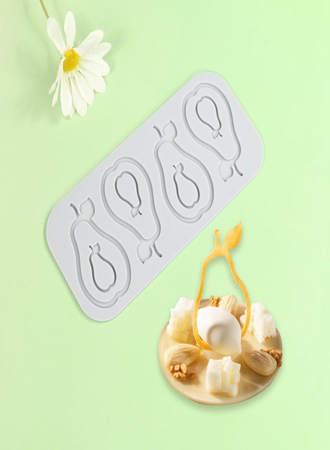 mostsom Silicone Fondant Mold Pear Shape Cake Molds 3D Candy Sugar Lace Mat DIY Baking Mould for Polymer Clay, Dessert Cupcakes (H_ Pear) - Image 1