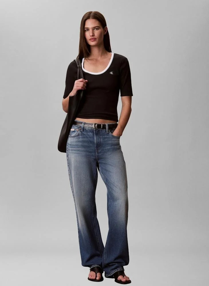 Calvin Klein Jeans  Casual 2X2 Baby Rib Scoop Nk Cutout for Women | Best Price UAE
