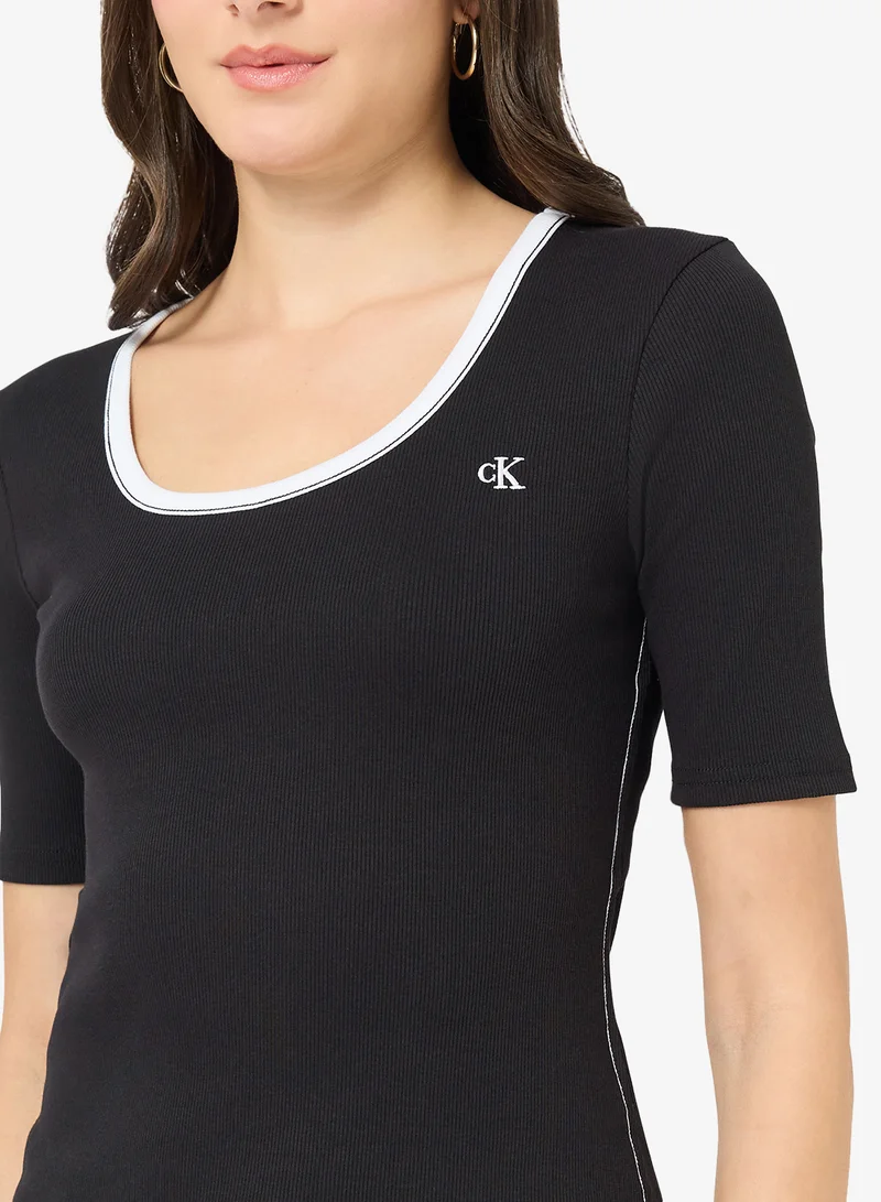 Calvin Klein Jeans  Casual 2X2 Baby Rib Scoop Nk Cutout for Women | Best Price UAE