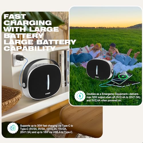 W-KING Portable Loud Bluetooth Speaker with Lights, 96W Peak Speakers Bluetooth 5.4 Wireless Outdoor Boombox, Powerful Bass/Crystal Sound, Fast Charge/USB/AUX for Home/Party, Personalized Gift Ideas - Image 5