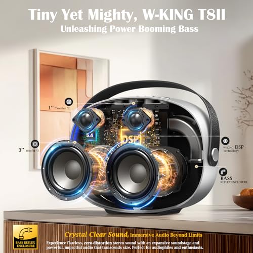 W-KING Portable Loud Bluetooth Speaker with Lights, 96W Peak Speakers Bluetooth 5.4 Wireless Outdoor Boombox, Powerful Bass/Crystal Sound, Fast Charge/USB/AUX for Home/Party, Personalized Gift Ideas - Image 2
