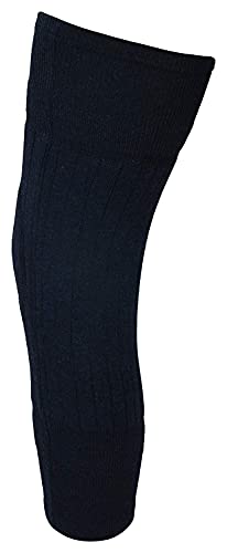 HIVER Adult Woollen Leg Warmers Women Winter Warm Fur Long Over Knee High Footless Socks Unisex Grey Free Size - Image 5