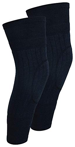 HIVER Adult Woollen Leg Warmers Women Winter Warm Fur Long Over Knee High Footless Socks Unisex Grey Free Size - Image 1