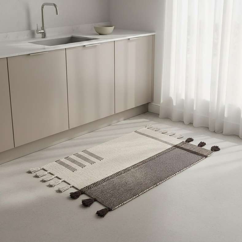 Pan Home Larisa Cotton Dhurrie Rug - Choco - Image 1
