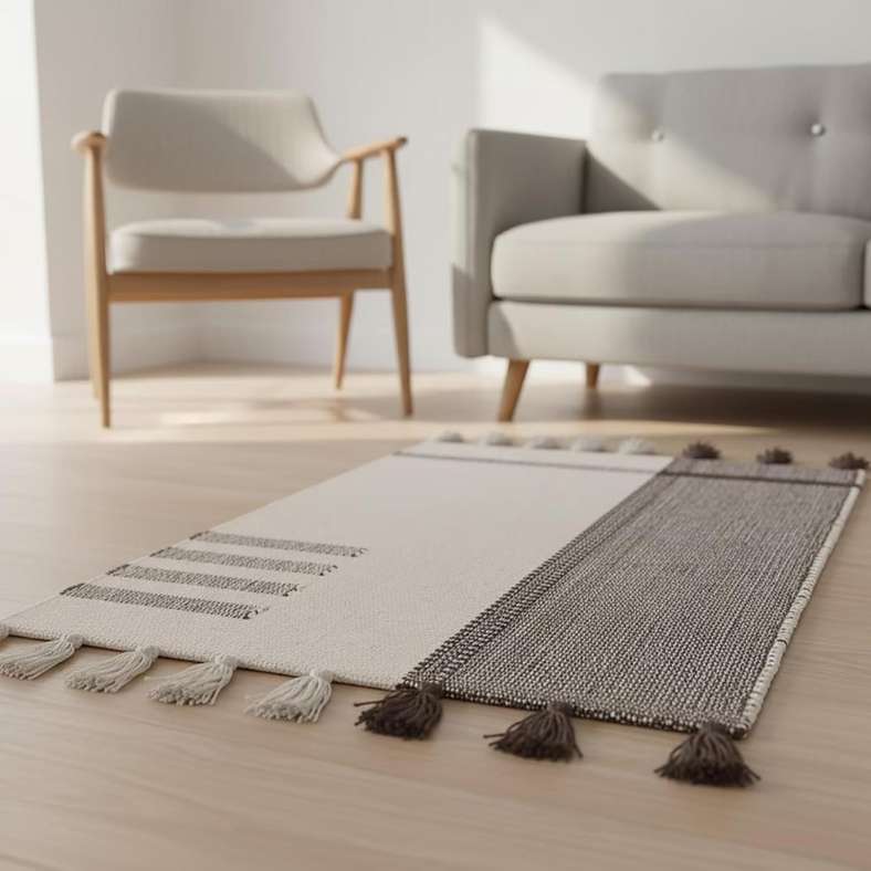 Pan Home Larisa Cotton Dhurrie Rug - Choco - Image 3