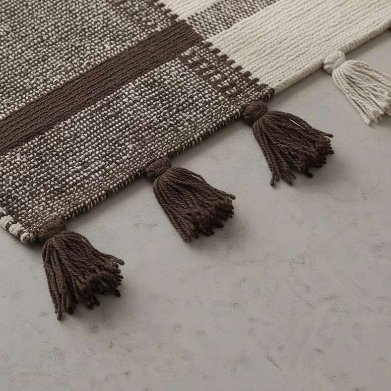 Pan Home Larisa Cotton Dhurrie Rug - Choco - Image 4