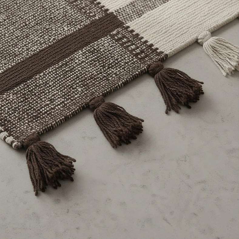 Pan Home Larisa Cotton Dhurrie Rug - Choco - Image 2