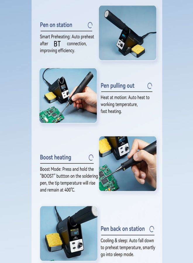 Miniware TS1C Wireless Soldering Iron Super-Capacitor Storage Tech BT Communication Intelligent Preheating Standard PD Powersupply Easy Firmware Upgrade with TS-B02 Bit - Image 4