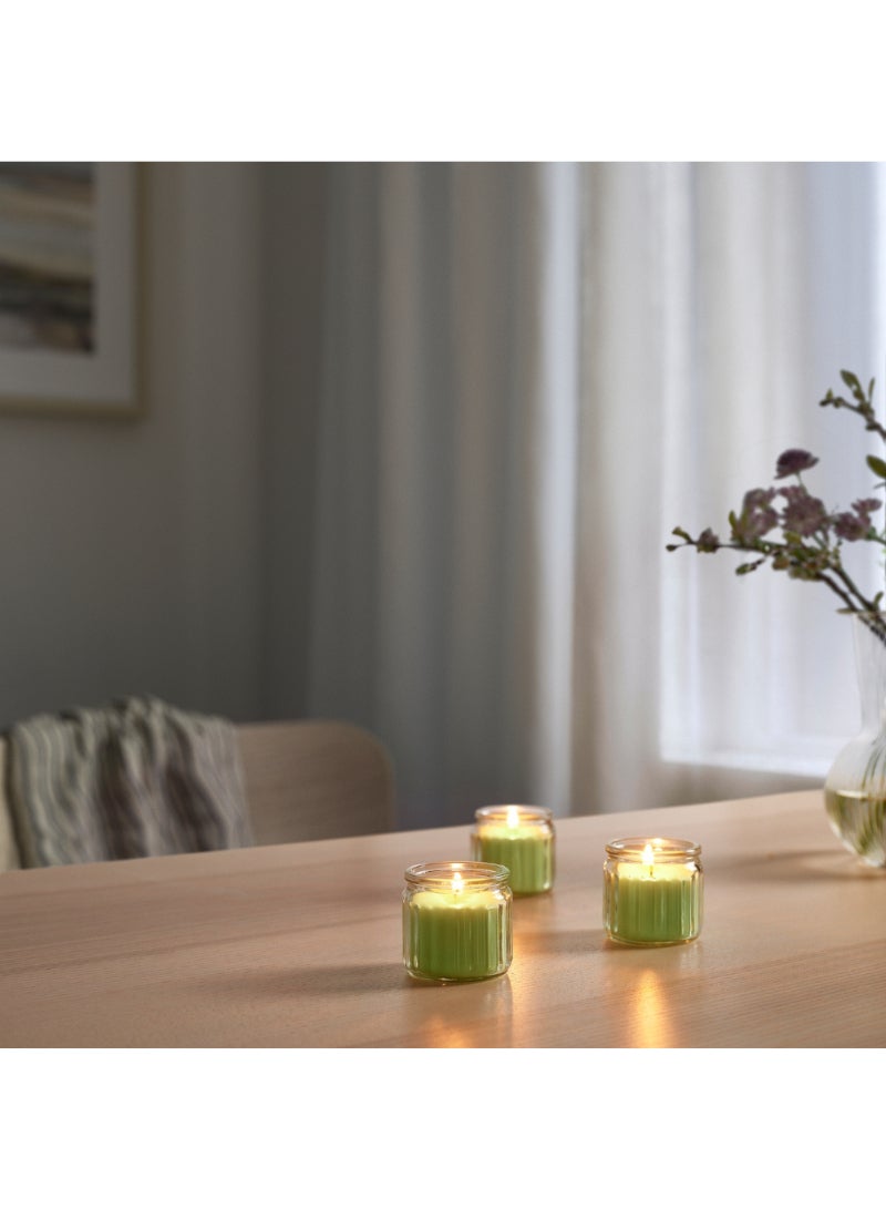 Scented Candle In Glass Apple/Light Green 12 Hr - Image 3