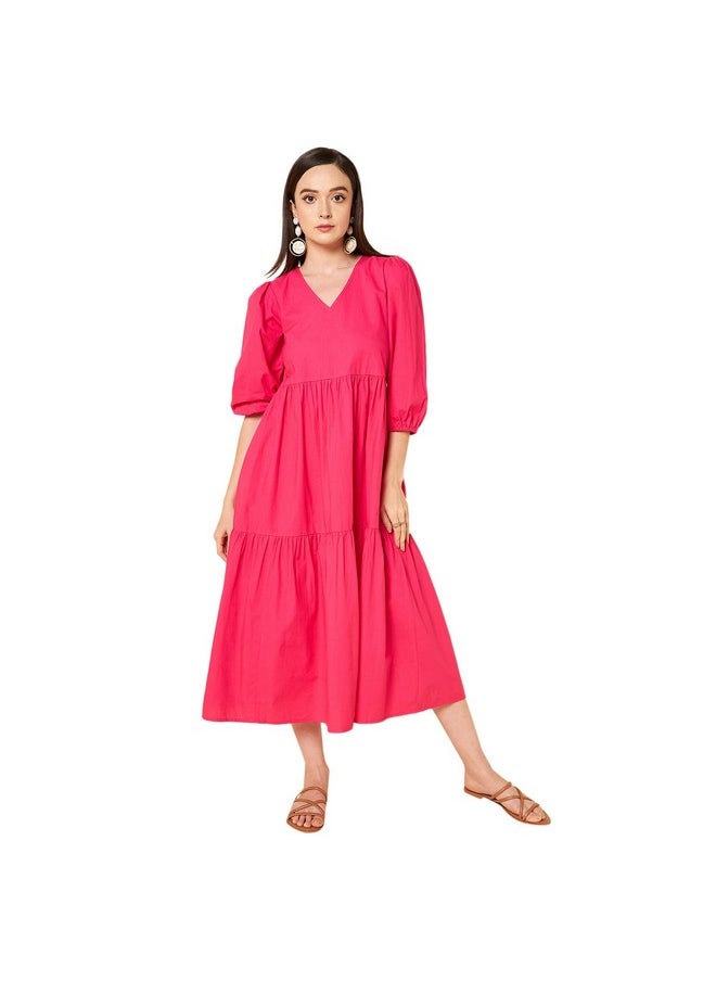 High Star Women's Cotton Full-Length Maxi Dresses (Hswdrs23005_Mg_Magenta_L), Pink - pzsku/Z597625FCE01551F81A21Z/45/_/1737720680/503f31b8-3111-467b-ad7c-c1bbdb46075b